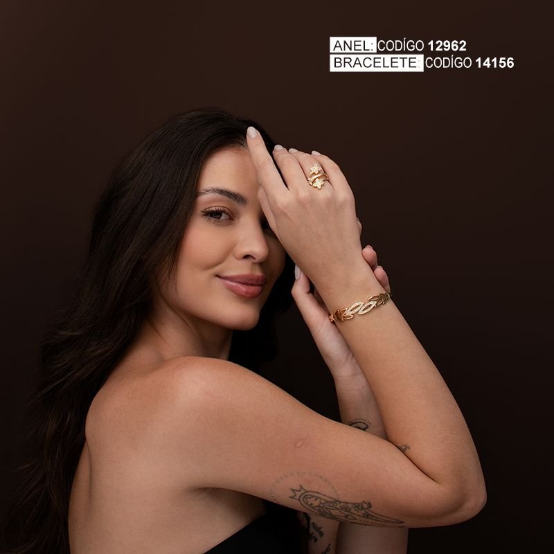 ANEL FLORES CRAVEJADO COM ZIRCÔNIAS - REGULÁVEL