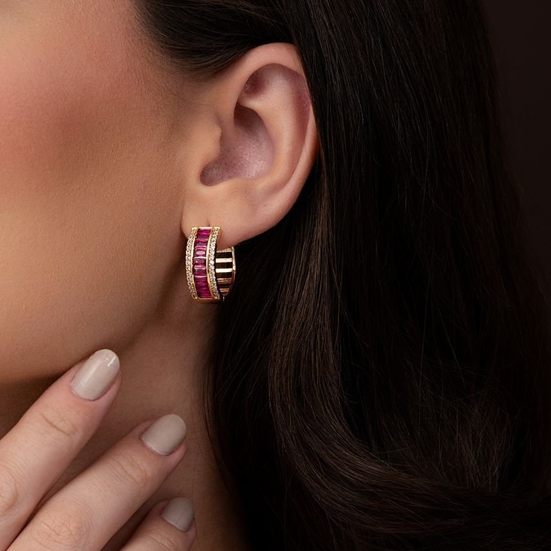 ARGOLA BANHADA EM OURO 18K COM PEDRAS CRAVEJADAS