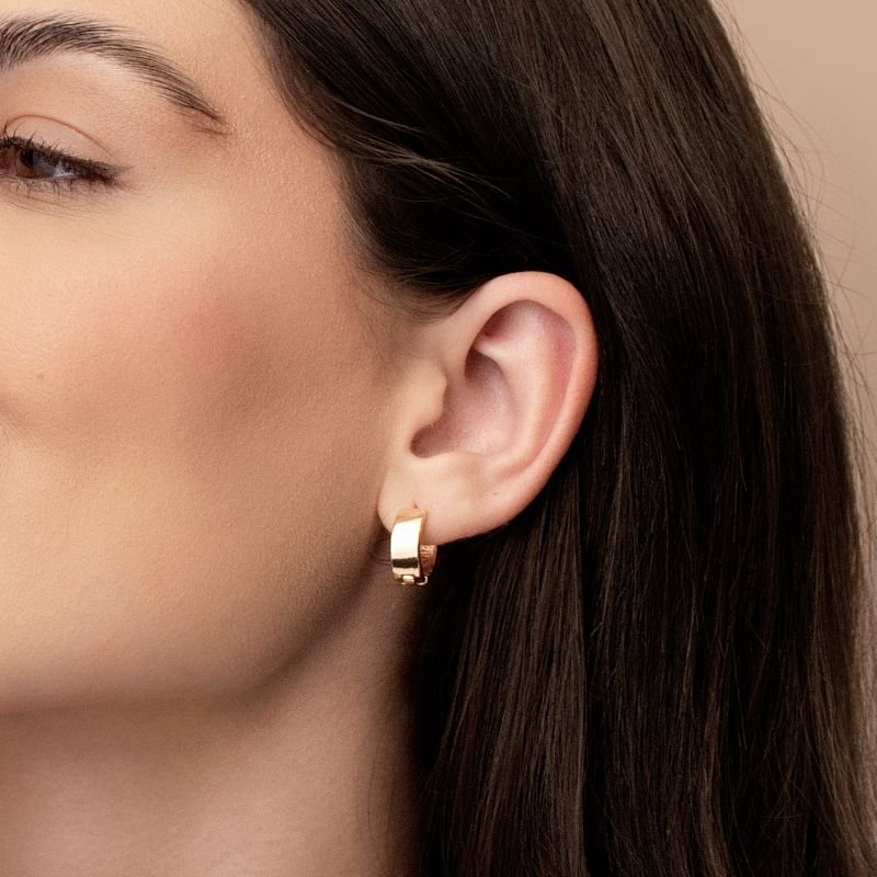 ARGOLA DE CLICK LISA BANHADA EM OURO 18K