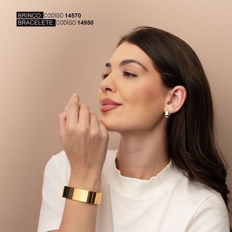 ARGOLA DE CLICK LISA BANHADA EM OURO 18K