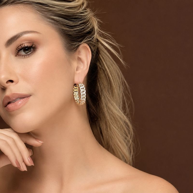 ARGOLA ELOS BANHADO EM OURO 18K