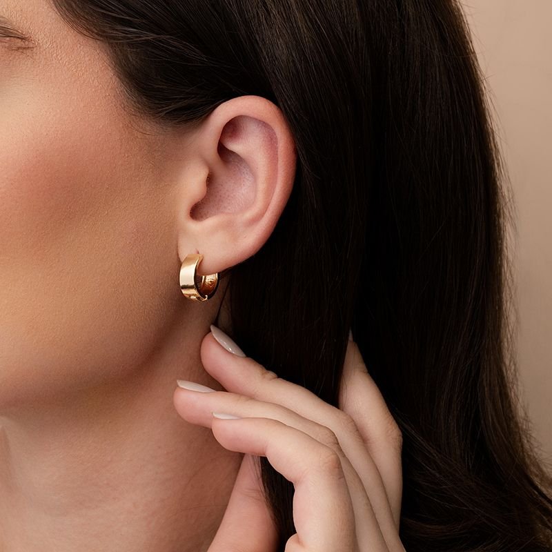 ARGOLINHA LISA BANHADO EM OURO 18K
