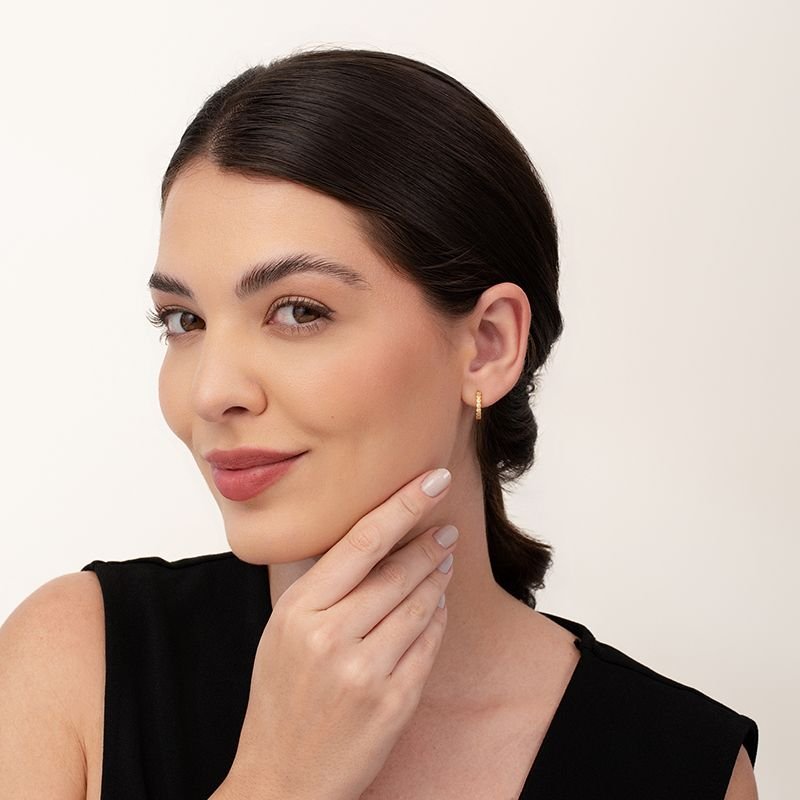 ARGOLINHA PEQUENA BANHADO EM OURO 18K