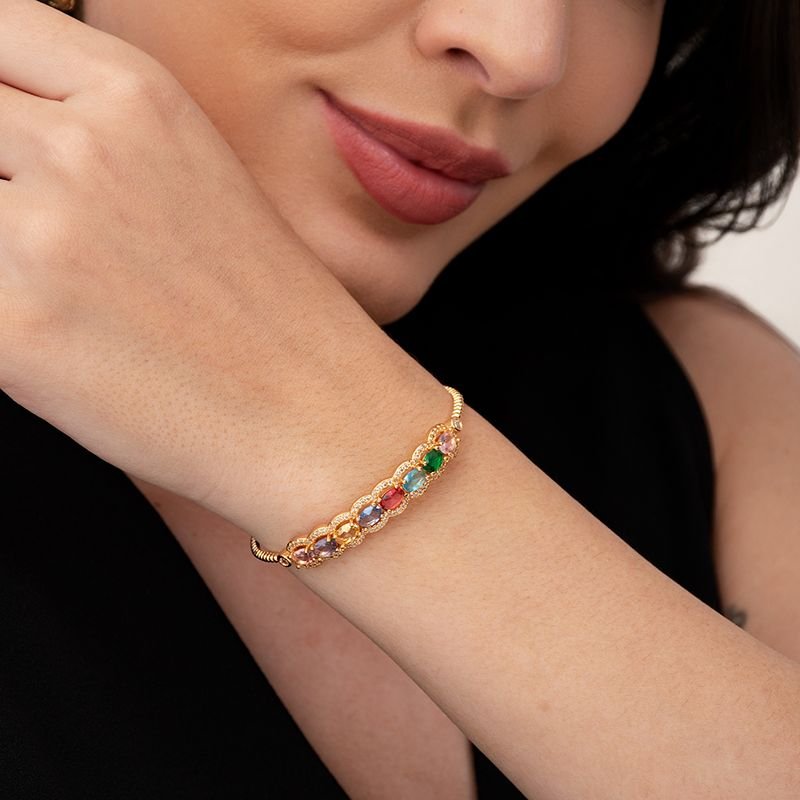 BRACELETE ABERTO BANHADO EM OURO 18K