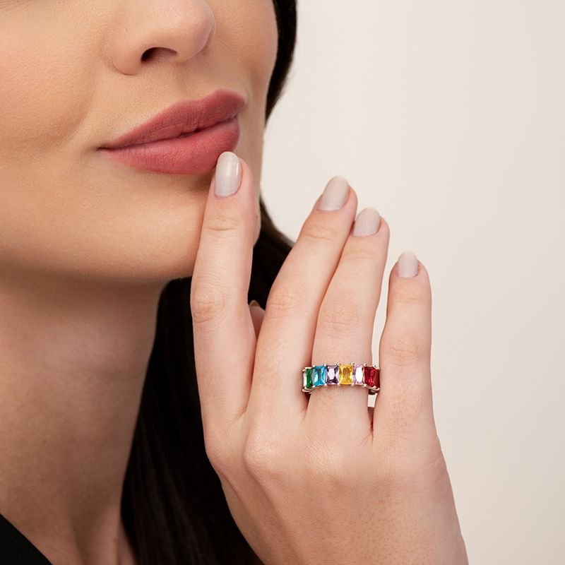 BRACELETE COLORS BANHADO EM OURO 18K CRAVEJADO COM PEDRAS