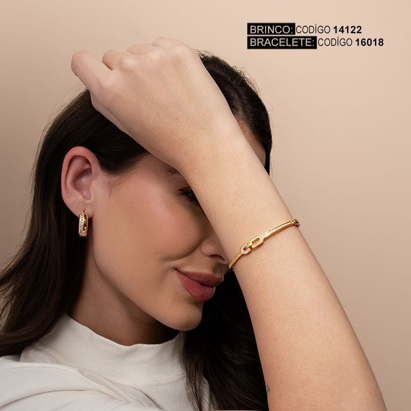 BRACELETE CRAVEJADO COM ZIRCÔNIAS