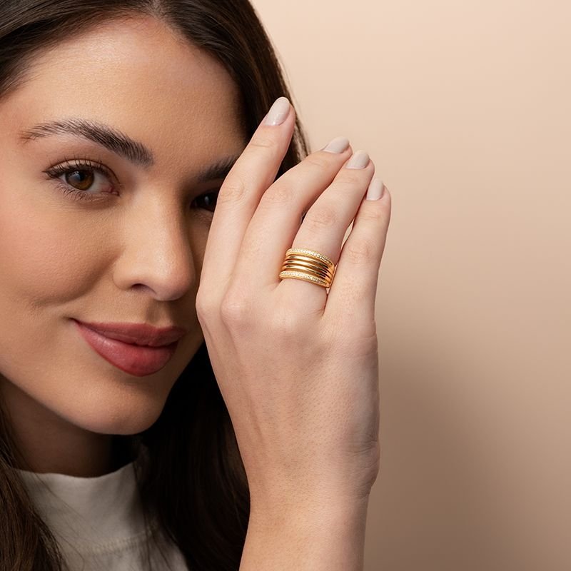 BRACELETE DOURADO ABERTO PONTO DE LUZ