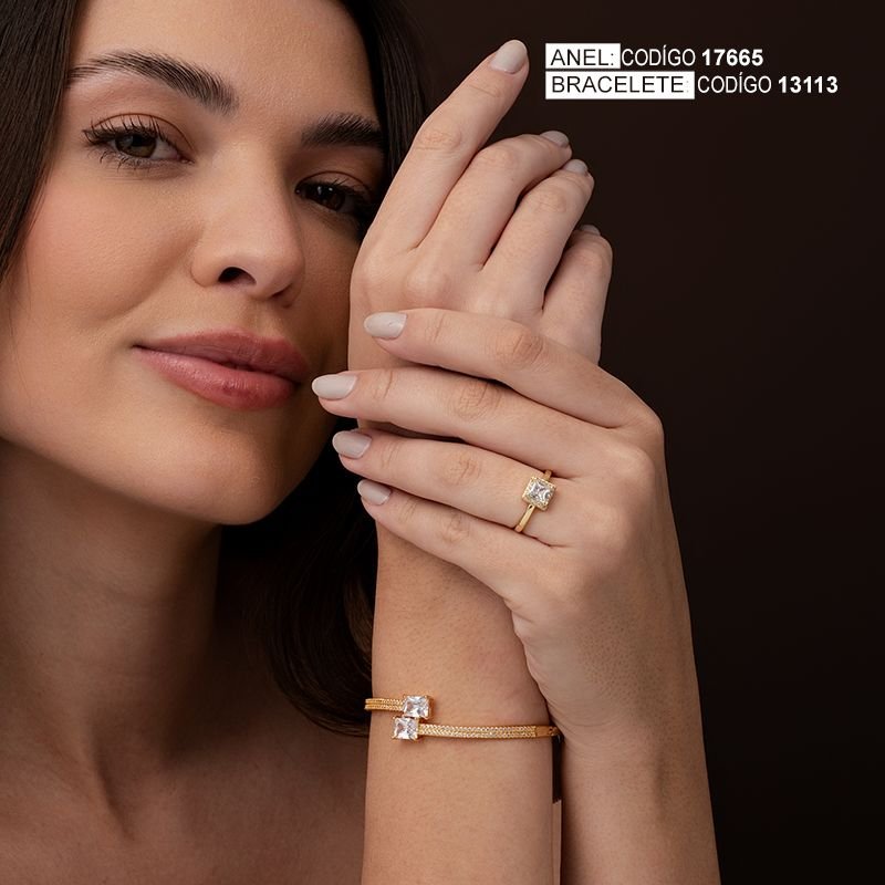 BRACELETE PONTO LUZ DUPLO C/ PEDRAS CRAVEJADAS