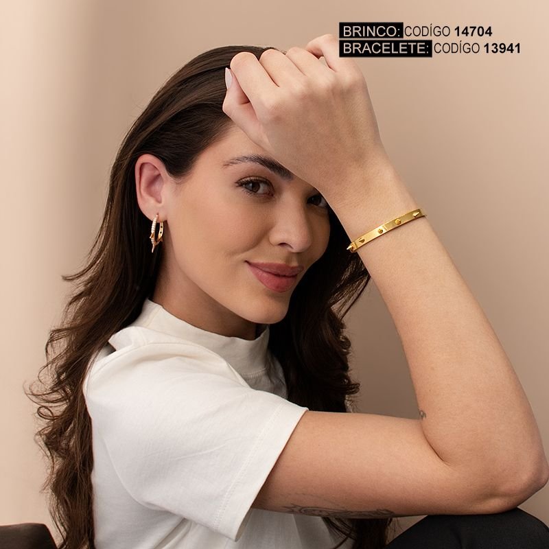 BRACELETE SPIKE BANHADO EM OURO 18K