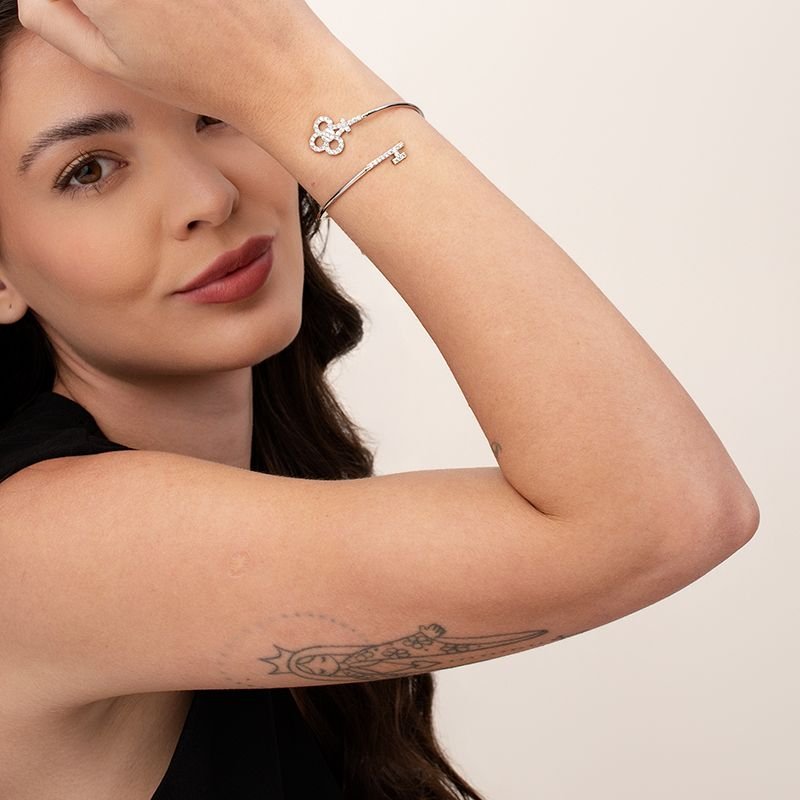 BRACELETE TREVO COM ZIRCÔNIAS