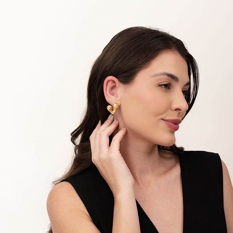 BRINCO CORAÇÃO ABERTO BANHADO EM OURO 18K
