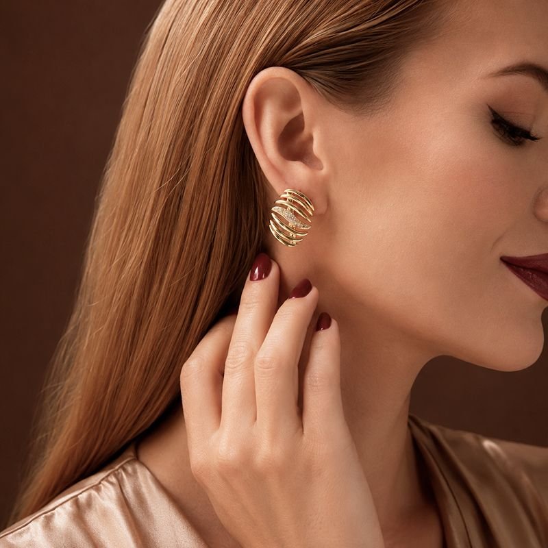 BRINCO ÍRIS BANHADO EM OURO 18K