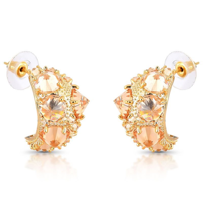 BRINCO MEIA ARGOLA BANHADO EM OURO 18K