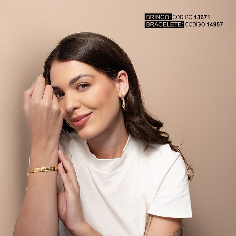BRINCO TORCIDO BANHADO EM OURO 18K C/ ZIRCÔNIAS