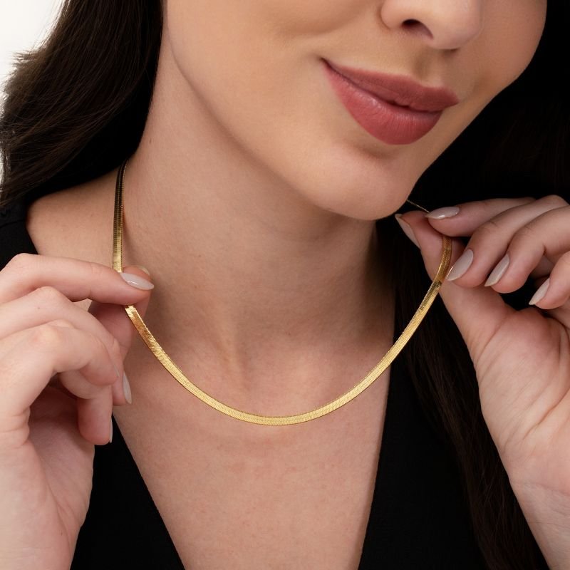 COLAR FITA BANHADO EM OURO 18K - 45 CM