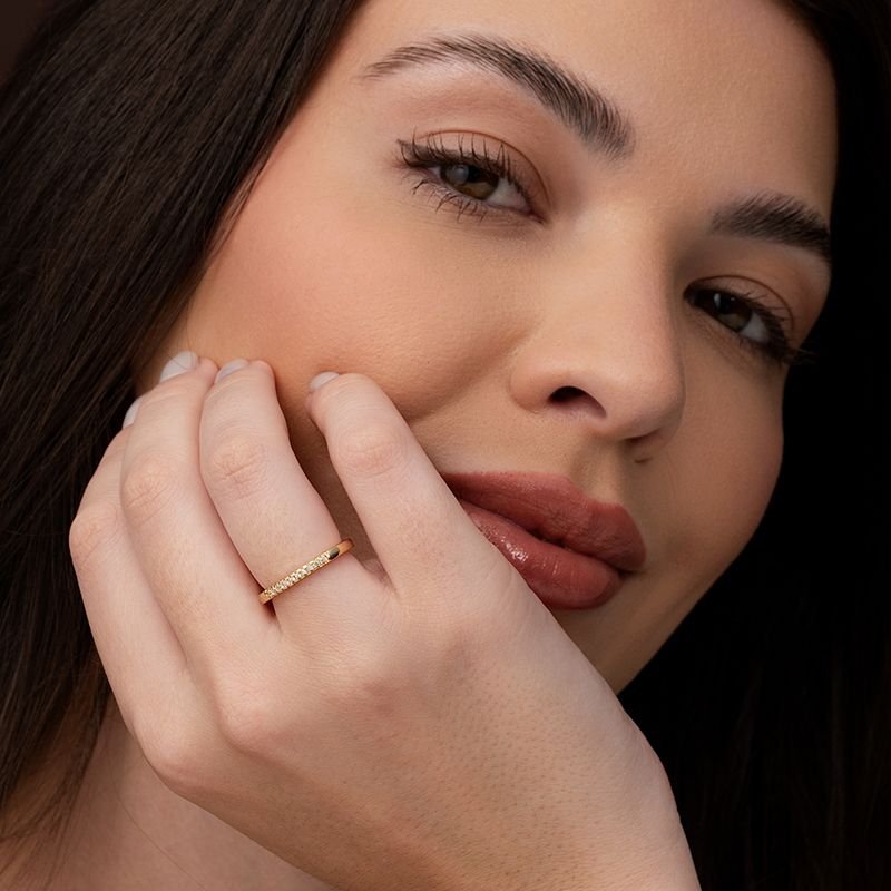 CONJUNTO BRACELETE E ANEL DELICADO COM PEDRAS DE ZIRCÔNIA 