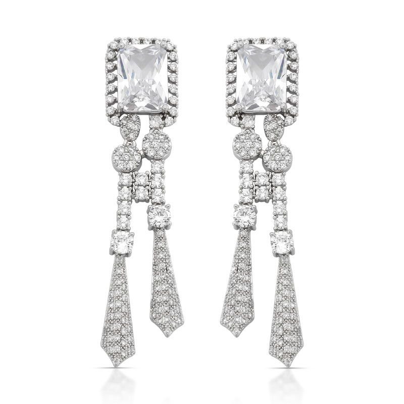 CONJUNTO COLAR E BRINCO FESTA COM PEDRAS CRAVEJADAS