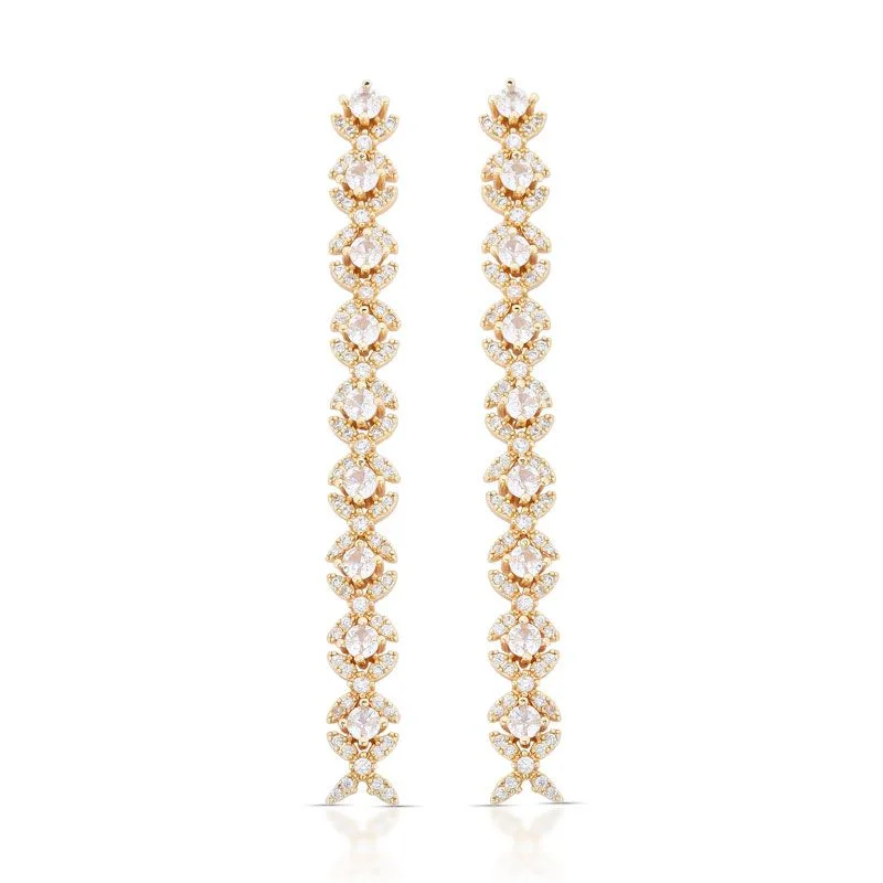 CONJUNTO COLAR E BRINCO FESTA C/ PEDRAS CRAVEJADAS