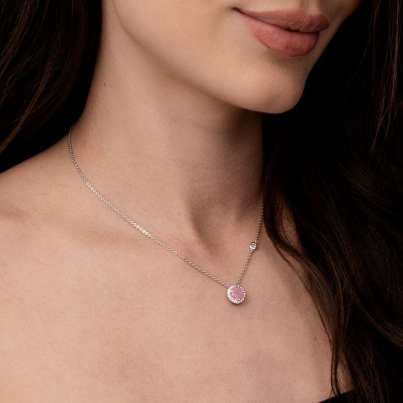 CONJUNTO COLAR ELOS FINOS PINGENTE REDONDO E BRINCO