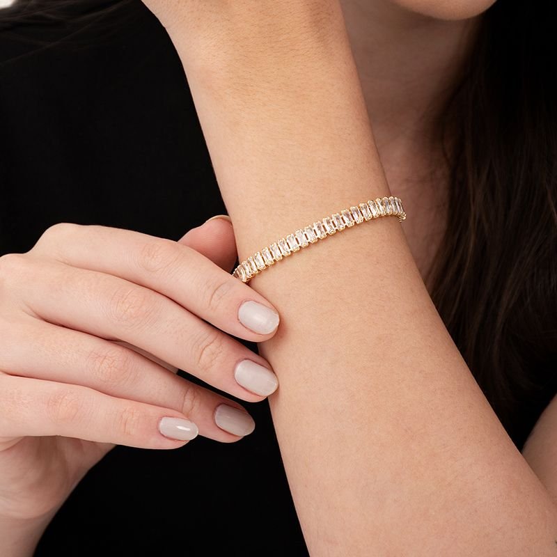 PULSEIRA RIVIERA COM PEDRAS CRAVEJADAS - 18 CM